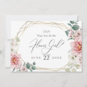 Invitation Les Fleurs De Peine Rose Vous Serez Ma Fille De Fl (Devant)