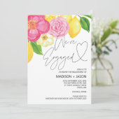 Invitation Les fleurs de rose et de citron nous sommes Fiança (Debout devant)