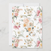 Invitation Les fleurs du printemps | Baptême de la croix flor (Dos)