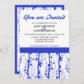 Invitation Les fleurs du printemps bleu (Devant / Derrière)