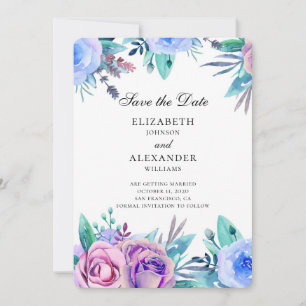 Invitation Les fleurs enregistrent la date. Mariage pourpre e