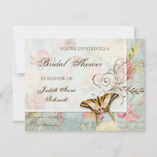 Invitation Les Fleurs Peony Rose Tulip Floral Flowers Mariage (Devant)
