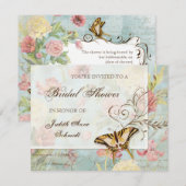 Invitation Les Fleurs Peony Rose Tulip Floral Flowers Mariage (Devant / Derrière)