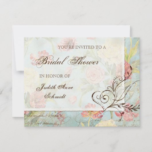 Invitation Les Fleurs Peony Rose Tulip Floral Flowers Mariage (Devant)
