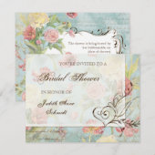Invitation Les Fleurs Peony Rose Tulip Floral Flowers Mariage (Devant / Derrière)