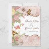 Invitation Les Fleurs Peony Rose Tulip Floral Flowers Mariage (Dos)
