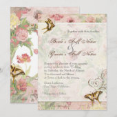 Invitation Les Fleurs Peony Rose Tulip Floral Flowers Mariage (Devant / Derrière)