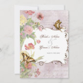 Invitation Les Fleurs Peony Rose Tulip Floral Flowers Mariage (Dos)
