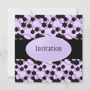 Invitation Les fleurs pourpres et noires pâles modèlent tous