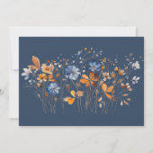 Invitation Les Fleurs sauvages Bleu et Orange sauvent les car (Dos)