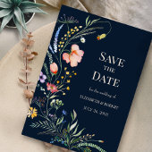 Invitation Les Fleurs sauvages De La Marine Bleu Boho Sauvega