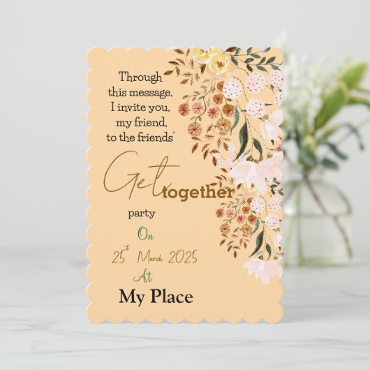 Invitation Les fleurs se rassemblent (Debout devant)