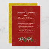 Invitation Les flocons de neige à Holly Noël Mariages Invitat (Devant / Derrière)