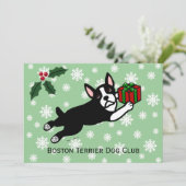 Invitation Les flocons de neige de Boston Terrier Christmas 2 (Debout devant)