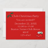 Invitation Les flocons de neige de Boston Terrier Christmas 2 (Dos)