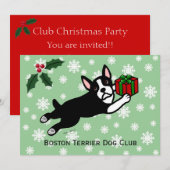 Invitation Les flocons de neige de Boston Terrier Christmas 2 (Devant / Derrière)