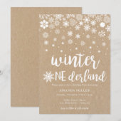 Invitation Les flocons de neige des merveilles d'hiver neutre (Devant / Derrière)