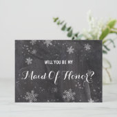 Invitation Les flocons de neige d'hiver Serez-vous ma femme d (Debout devant)