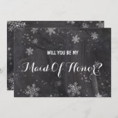 Invitation Les flocons de neige d'hiver Serez-vous ma femme d (Devant / Derrière)