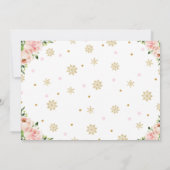 Invitation Les flocons de neige floraux du renne Photo d'anni (Dos)