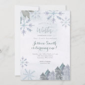 Invitation Les flocons de neige Misty Winter Onederland Anniv (Devant)