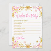 Invitation Les flocons de neige roses et d'or vous plairont p (Devant)