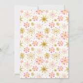 Invitation Les flocons de neige roses et d'or vous plairont p (Dos)