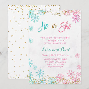 Invitation Les flocons de neige son sexe révèlent l'invitatio