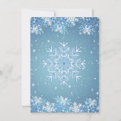 Invitation Les flocons de neige sur la Fête des mariées bleue (Dos)