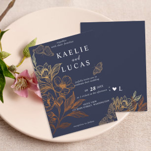 Invitation "Les Flores D'Or De L'Amour" Mariage de marine r