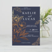 Invitation "Les Flores D'Or De L'Amour" | Mariage de marine r (Debout devant)