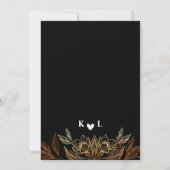 Invitation "Les Flores D'Or De L'Amour" | Mariage noir (Dos)