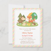Invitation Les forêts Créatures Baby shower animal (Devant)