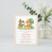 Invitation Les forêts Créatures Baby shower animal (Debout devant)