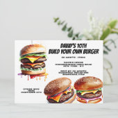 Invitation Les frites de hamburger construisent votre propre (Debout devant)