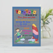 Invitation Les garçons attrapent une vague (Debout devant)