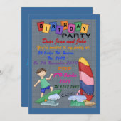 Invitation Les garçons attrapent une vague (Devant / Derrière)