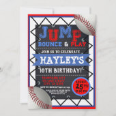 Invitation Les garçons de baseball Jump & Play Trampoline Par (Devant)