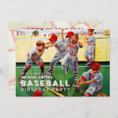 Invitation Les garçons de fête d'anniversaire de base-ball (Devant / Derrière)