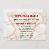 Invitation Les garçons de fête d'anniversaire de base-ball (Dos)