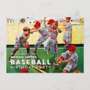Invitation Les garçons de fête d'anniversaire de base-ball