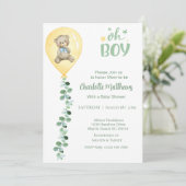 Invitation Les Garçons Portent Balloon Jaune Baby shower Euca (Debout devant)