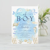 Invitation Les Garçons Sous Le Baby shower De Mer (Debout devant)