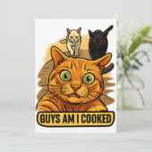 Invitation Les gars, je suis cuit ? Mème de chat drôle Réacti (Debout devant)