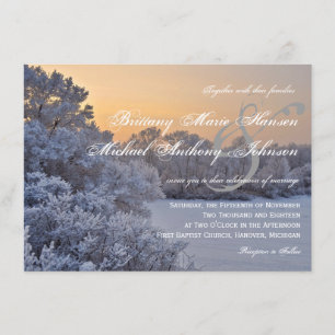 Invitation Les glaces de neige Le coucher du soleil Mariages 
