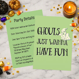 Invitation Les goules veulent juste s'amuser | Soirée Hallowe