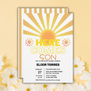 Invitation Les Grandes Têtes Jaunes Ici Vient Le Baby shower