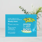 Invitation Les grenouilles caricaturales sautant pour la joie (Debout devant)