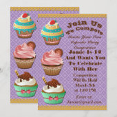 Invitation Les guerres de petit gâteau font cuire au four (Devant / Derrière)