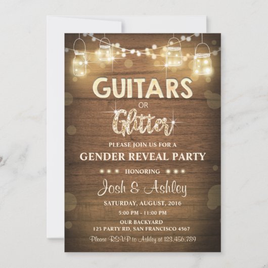 Invitation Les guitares ou le genre de parties scintillantes (Devant)